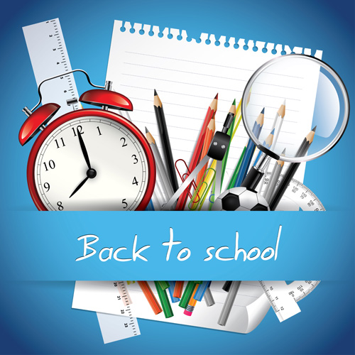 School accessories vector background set 01 Vector Background school background accessories   