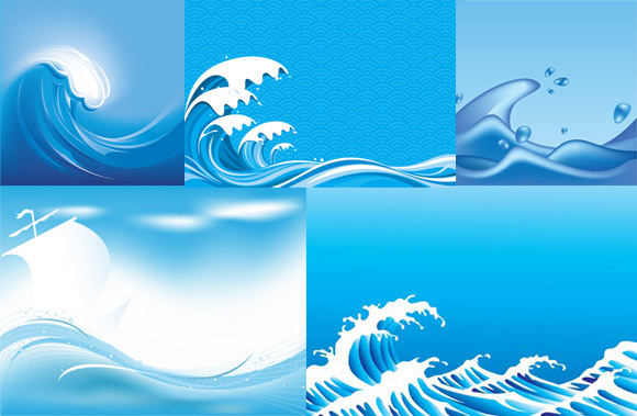 Blue wave background vector waves blue   