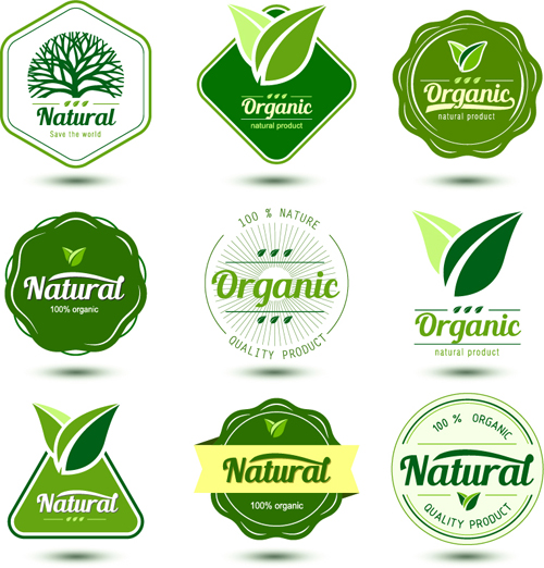 Natural product labels design vector product natural labels   