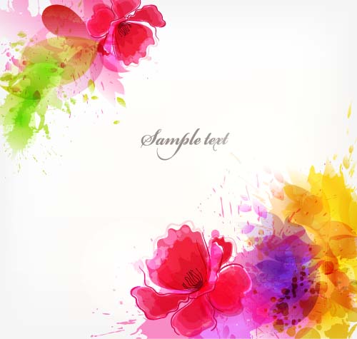 Watercolor flower vecto background 03 watercolor flower background   