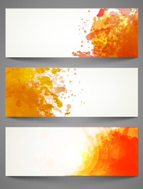 Grunge watercolor banners vector set watercolor banners   