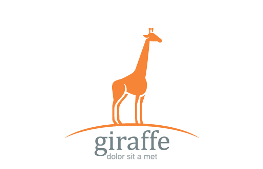 Simple giraffe logo design vector simple logo giraffe   