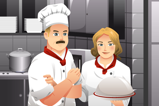 Chef and cooking vector material 01 material cooking chef   