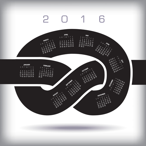 2016 Knot Calendar vector knot calendar 2016   