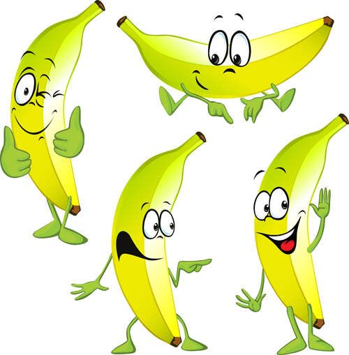 Cartoon banana characters vector material material characters cartoon banana   