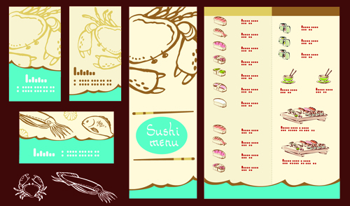 Vector Japan Sushi Menu Templates 04 templates template Sushi menu japan   