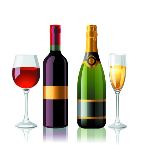 Wine Bottles and Wineglass vector set 05 wineglass wine bottles wine bottle wine   