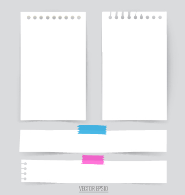 Simple note papers vector material set 04 simple paper note   