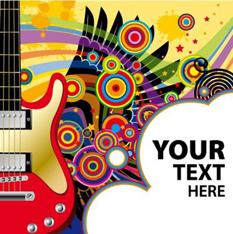 Colorful background music shading decoration guitar fashion Colorful music background   