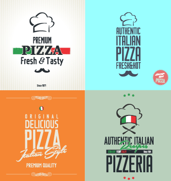 Exquisite pizza logos design vector material 03 vector material pizza material logos logo exquisite   