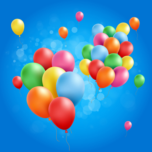 Colored balloons with birthday background graphics vector 05 graphics colored birthday balloons background   