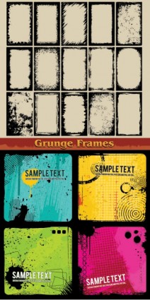 Grunge ink frame vector design pattern grunge frame design border background   