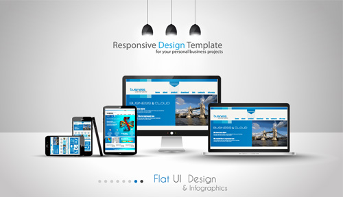 Realistic devices responsive design template vector 07 template responsive realistic devices   