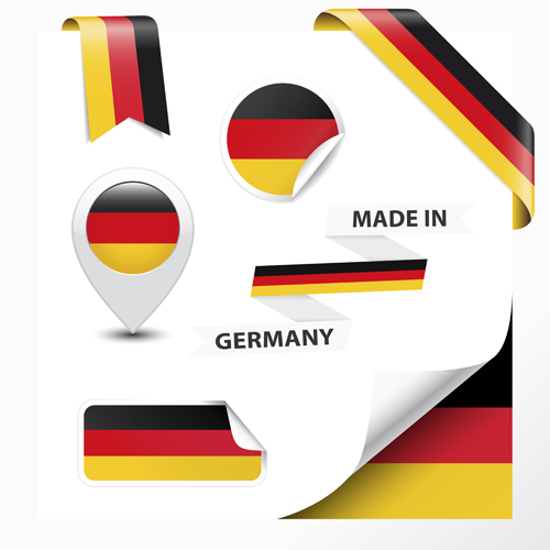 Different countries flag sticker with ribbon vector 02 sticker ribbon different countries   
