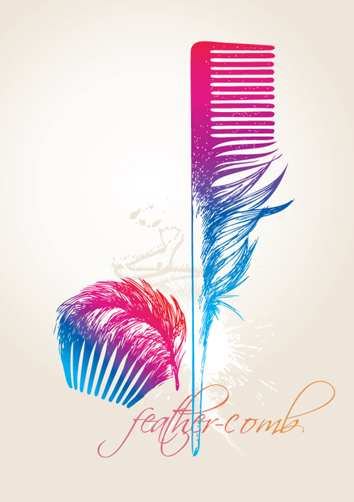 Set of Objects feathers design vector 02 objects feather   