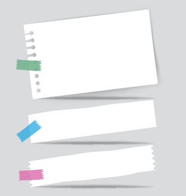 Simple note papers vector material set 11 simple paper note   