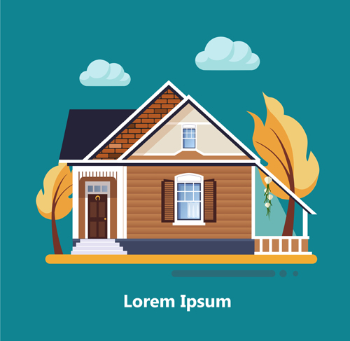 Flat style houses creative template vector set 09 template houses flat creative   
