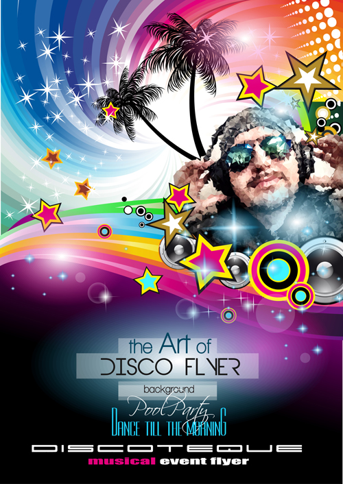 Fashion club disco party flyer template vector 05 party flyer fashion disco   