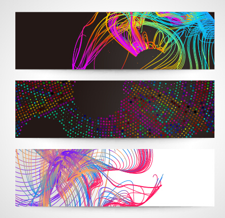 Abstract colored lines banner vector 04 lines colored banner abstract   