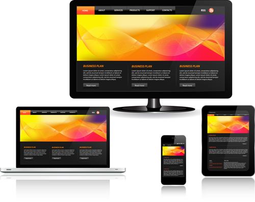 Realistic devices responsive design template vector 17 template responsive realistic devices   