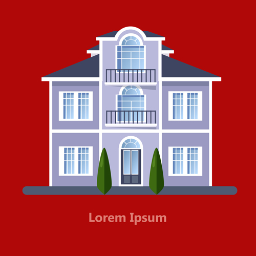 Flat style houses creative template vector set 07 template houses flat creative   