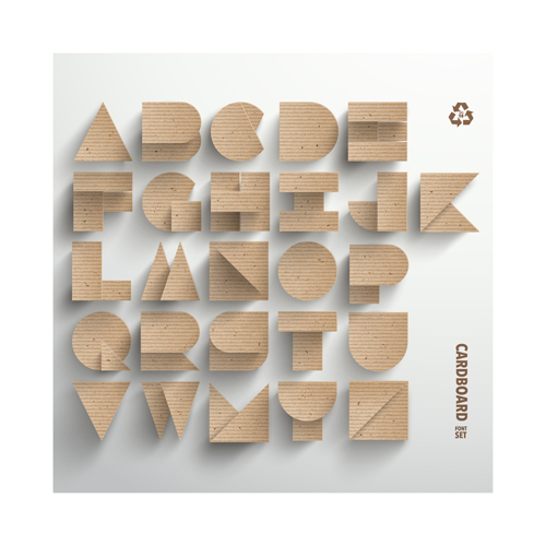 Cardboard alphabet design vector vector cardboard alphabet   