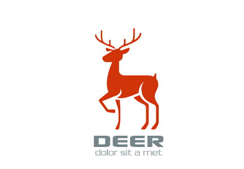 Simple deer logo design vector simple logo deer   