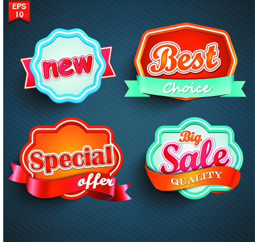 Different labels stickers creative vector set 04 stickers labels label different creative   