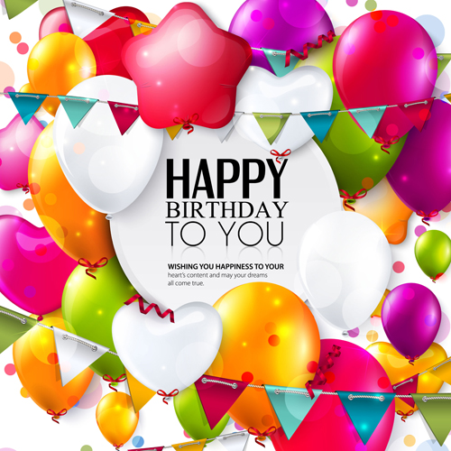 Exquisite birthday card with colored balloons vector 03 exquisite colored birthday balloons   