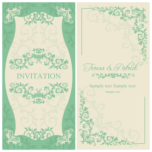 Elegant floral decorative wedding invitation vector cards 02 wedding invitation floral elegant decorative cards card   