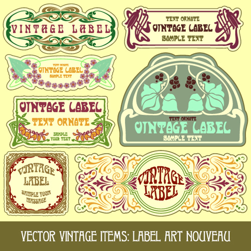 Vintage Label art design vector set 02 vintage label   