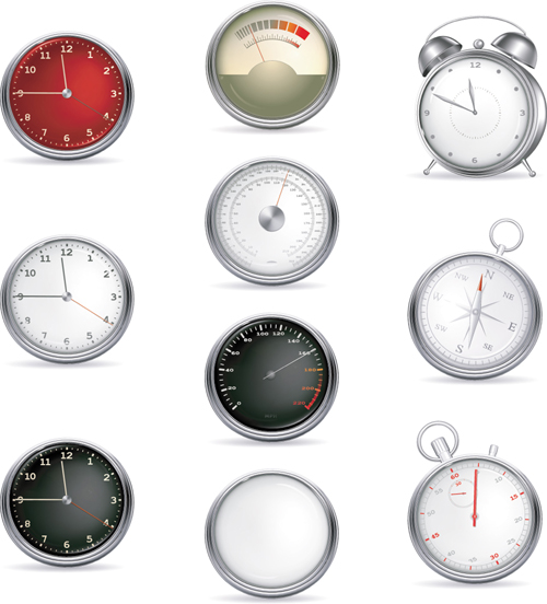 Different clock icons vector set icons different clock   