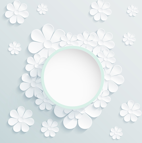 Paper flowers art background vector 02 paper flowers background   