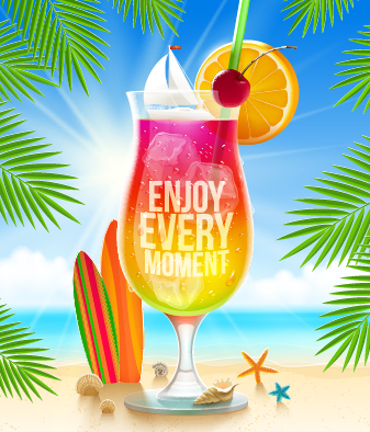 Refreshing summer time vector background 02 Vector Background summer refreshing background   