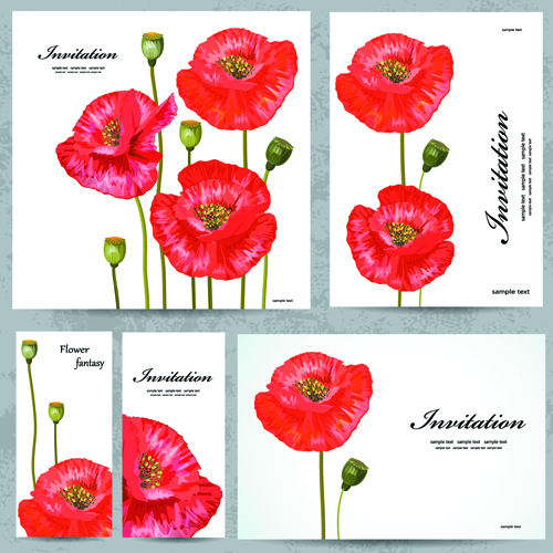 Beautiful flowers Invitation design material 01 invitation flower design material Beautiful flowers beautiful   