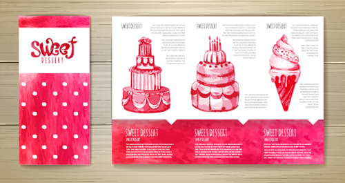 Hand drawn cake poster with card vector 02 poster hand drawn card vector cake   