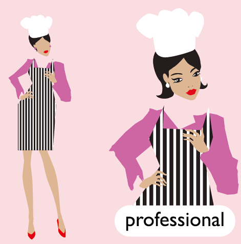 Professional female Chef vector professional female chef   