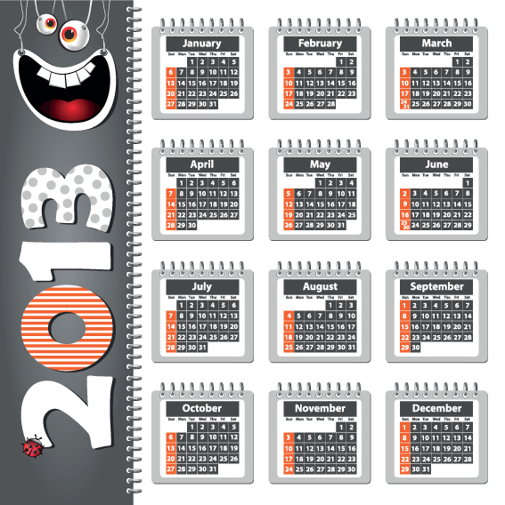 Creative 2013 Calendars design elements vector set 07 elements element creative calendars calendar 2013   