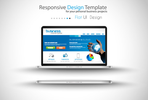 Realistic devices responsive design template vector 02 template responsive realistic devices   