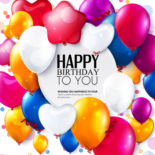 Exquisite birthday card with colored balloons vector 01 exquisite birthday balloons   