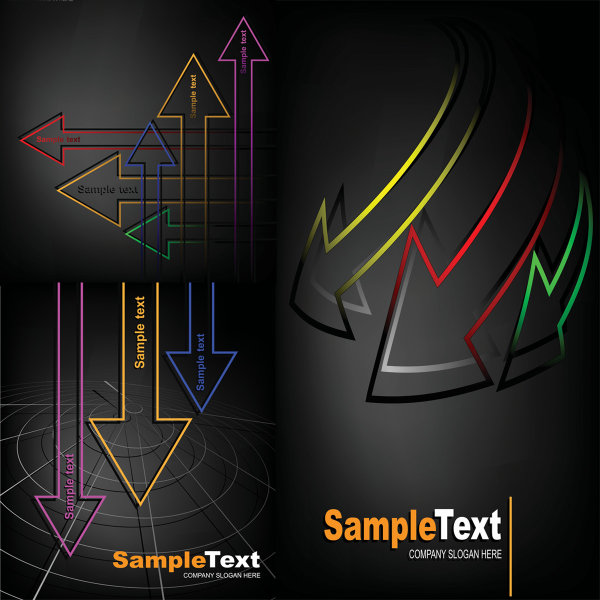 Exquisite arrow background vector yellow arrow web text Sample red arrow projection Jingwei green arrow gradient blue arrow arrow   