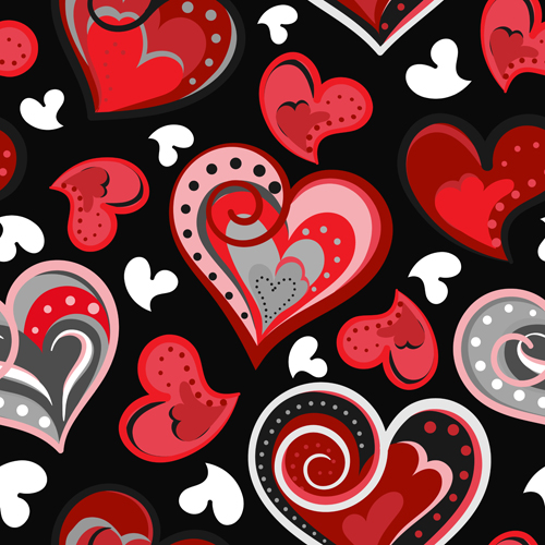 Valentines day heart hand drawn pattern vector 07 valentines pattern heart hand drawn day   