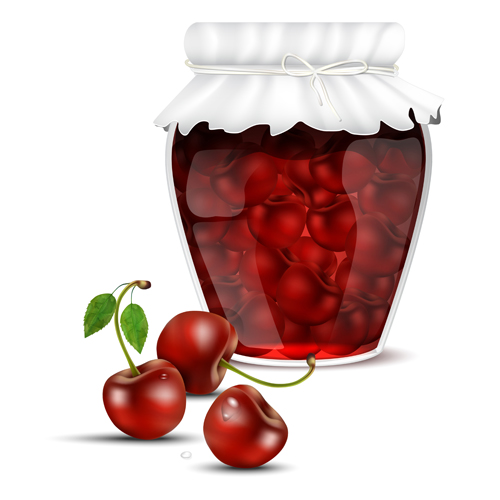 Fresh jam with Jar and fruits vector 12 with jar jam fruits fresh   