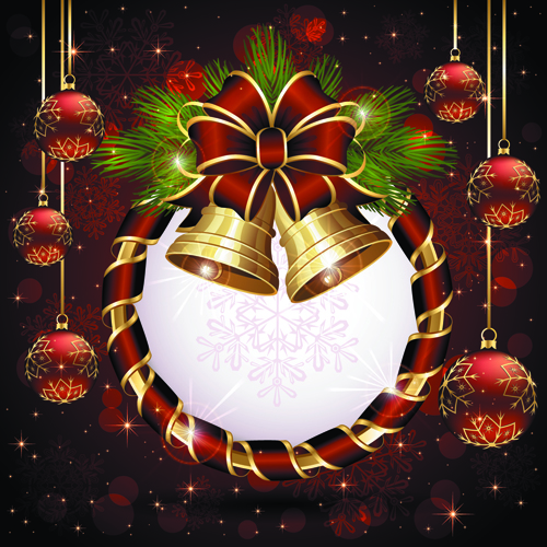 luxurious Christmas New Year baubles vector background 06 Vector Background new year luxurious christmas baubles background   