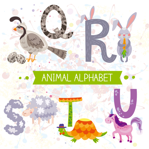 Cartoon animal alphabets deisng vector set 02 cartoon Animal alphabets   