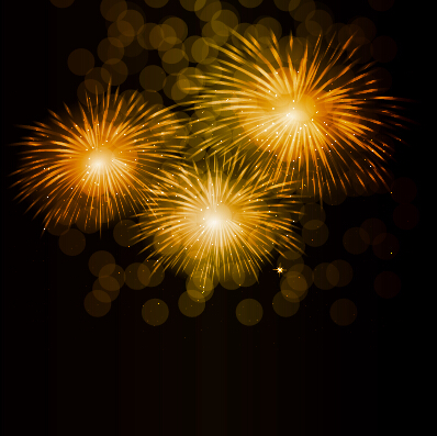 Golden fireworks effect vector background 02 golden Fireworks effect   