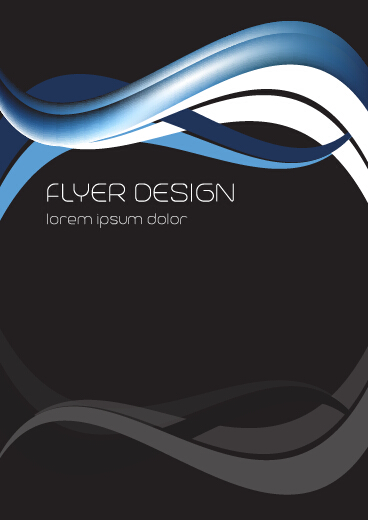 Dynamic lines flyer cover vector set 01 template flyer dynamic lines cover background   