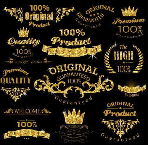 Luxury golden labels vectors set luxury labels golden   