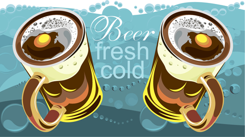 Fresh cold beer vintage background vector fresh cold beer background   