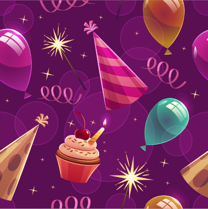 Shiny birthday pattern seamless vector 01 seamless pattern birthday   